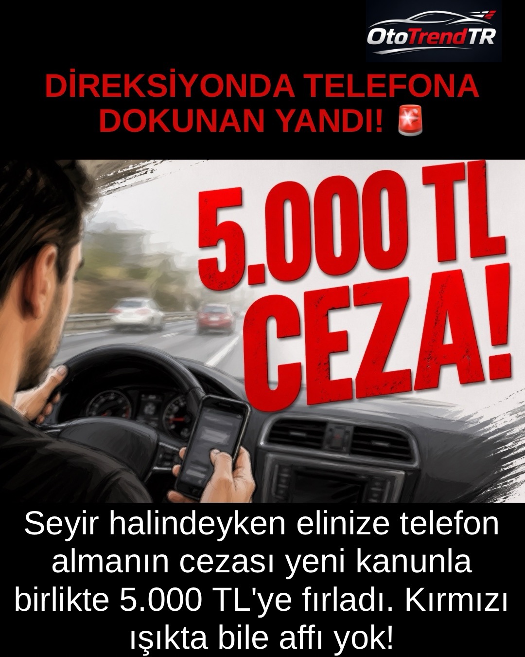 Trafikte telefon kullanmanın bedeli ağırlaşıyor.