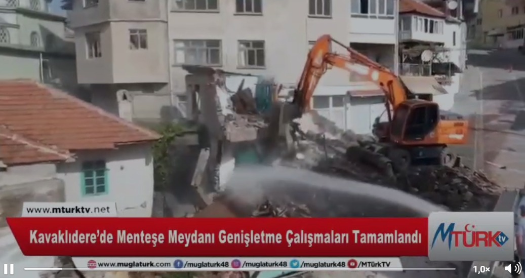 Kavaklıdere’de Menteşe Meydanı Genişletme Çalışmaları Tamamlandı