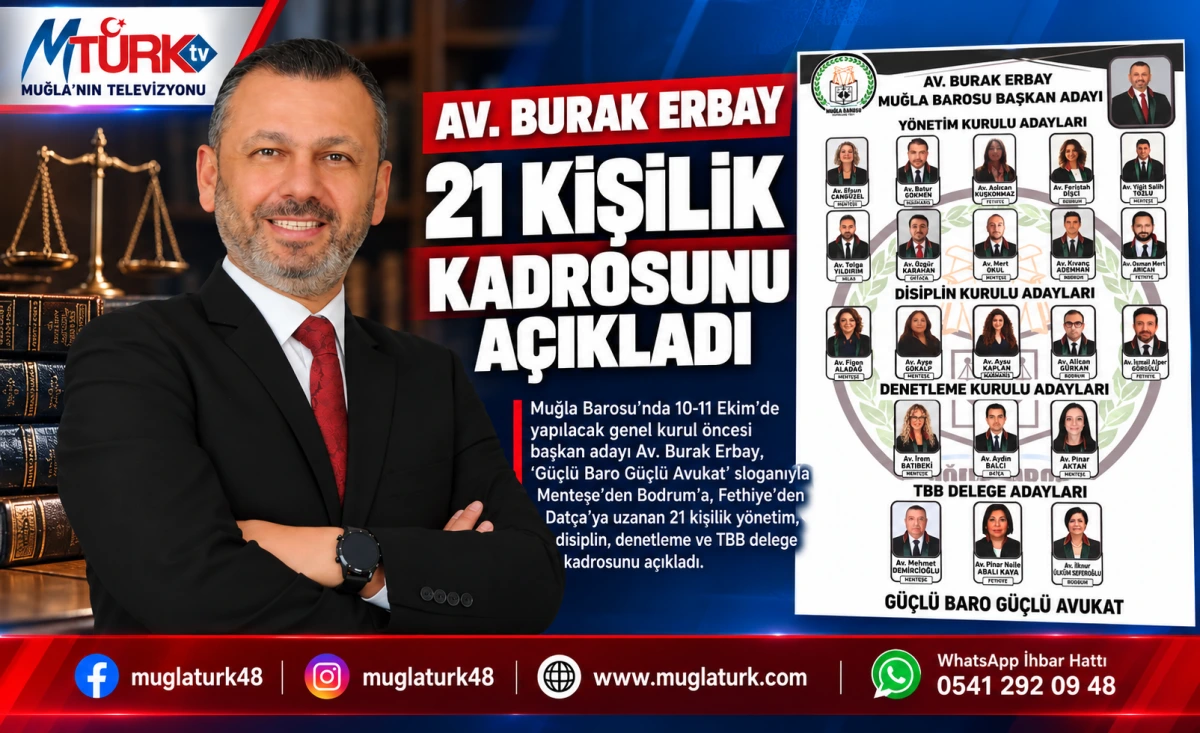 Burak Erbay'dan Güçlü Baro İçin Kapsamlı Yönetim Ekibi