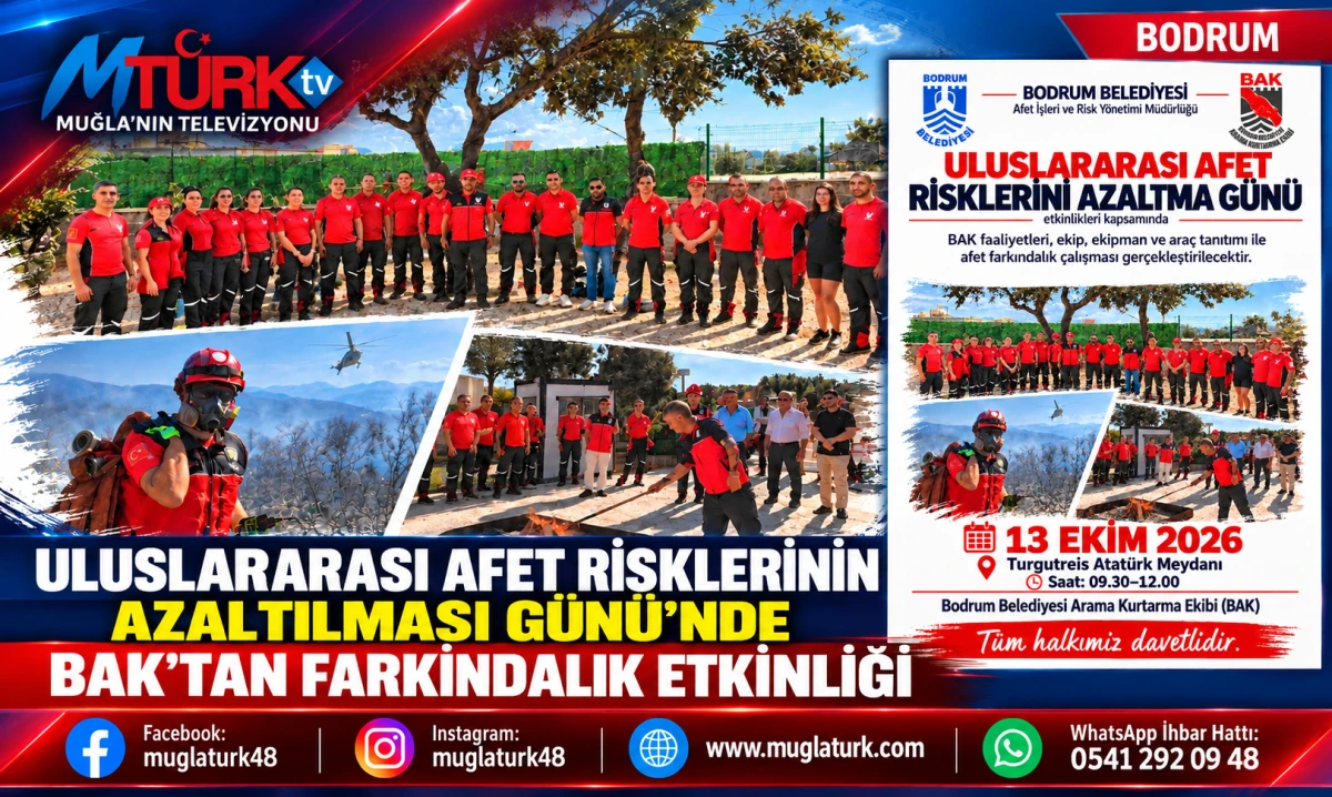 Bodrum Belediyesi'nden Afet Farkındalık Etkinliği