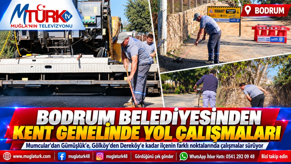 Bodrum Belediyesi Dört Mahallede Yol Çalışmalarını Sürdürüyor