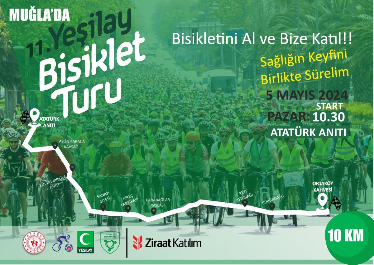 Muğla’da 11. Yeşilay Bisiklet Turu 5 Mayıs’ta düzenlenecek