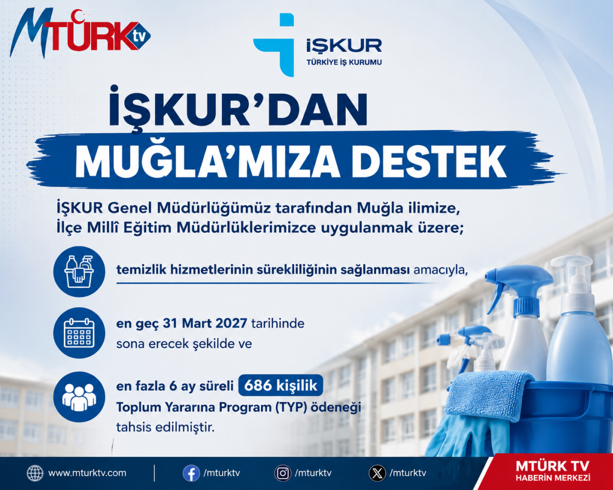 “İŞKUR’dan Muğla’da Temizlik Hizmetlerine Katkı”